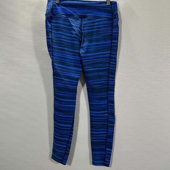 Nike Compression Pants Womens Small Dri Fit Blue Stripe Cotton Blend - Picture 5 of 9